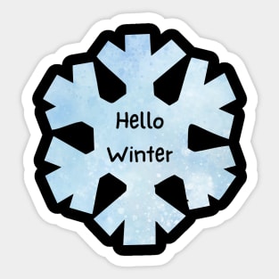 Hello Winter Snowflake Sticker